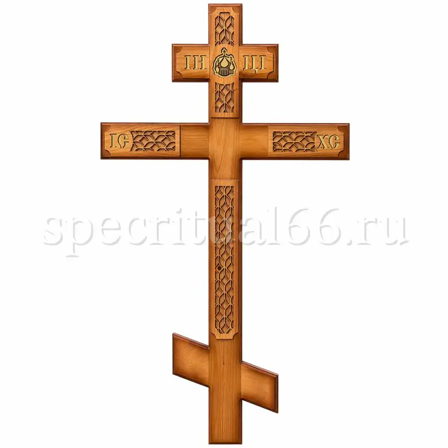 Крест деревянный с резным декором